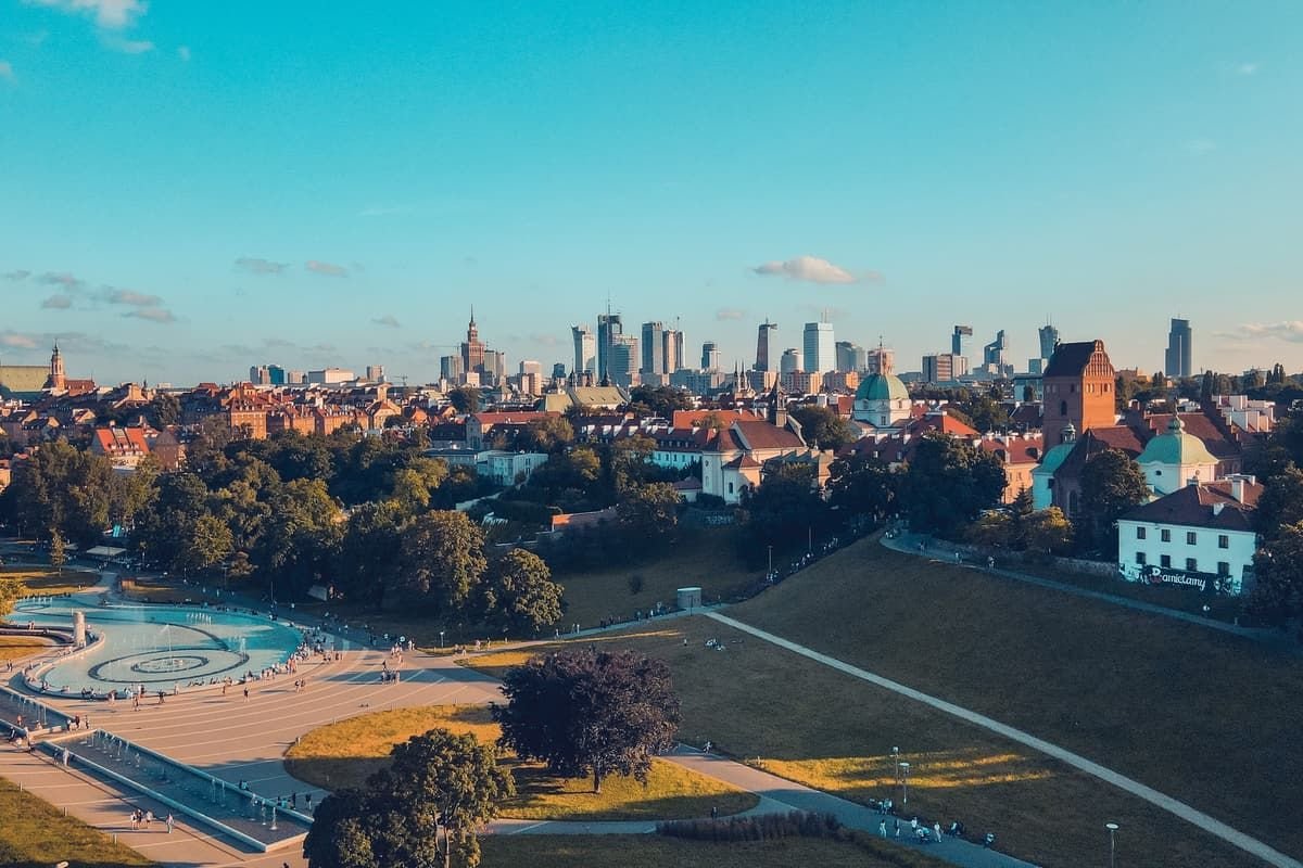 Warsaw business district, home of the EU operational hub